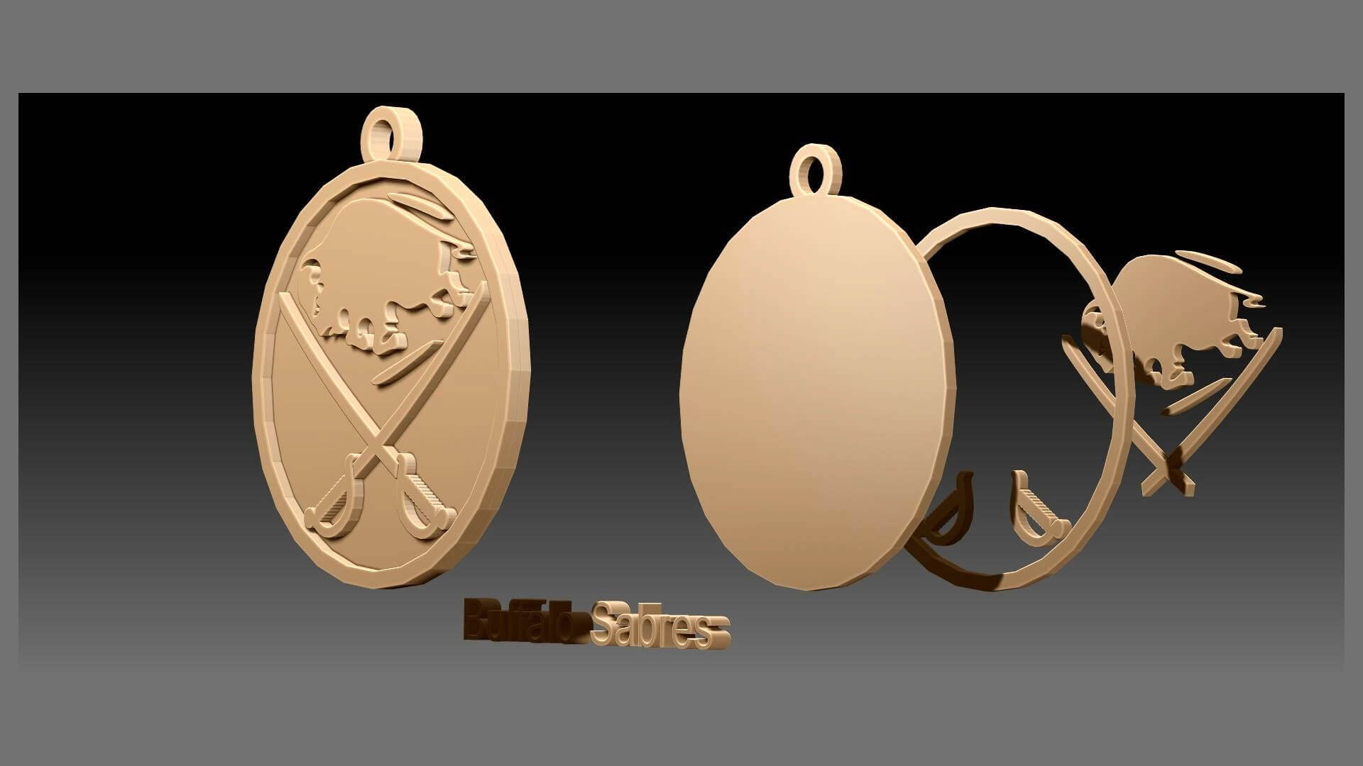 Buffalo Sabers Logo Shield Printable and Renderable Keychan - 3D Model ...