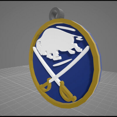 Buffalo Sabers Logo Shield Printable and Renderable Keychan