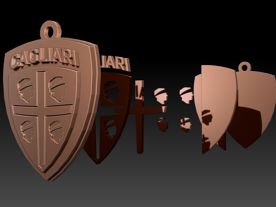 Cagliari Keychan Logo Printable and Renderable - 3D Print Model by danyelon