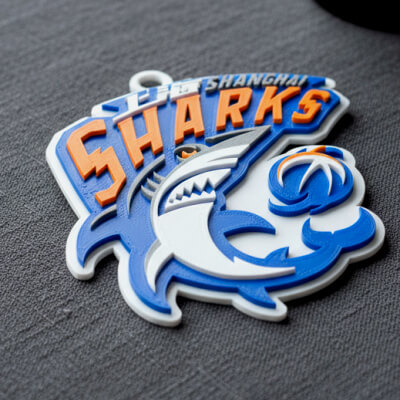 CBA Shanghai Sharks Keychain Badge Color Printable