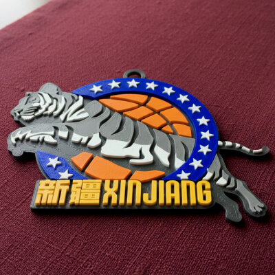 CBA Xinjiang Flying Tigers Keychain Badge Color Printable
