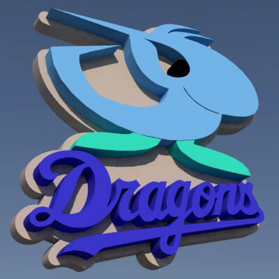 Chunichi Dragons Shield Keychan Printable and Renderable