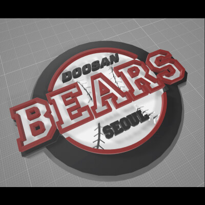 Doosan Bears Printable Keychan Logo Shield
