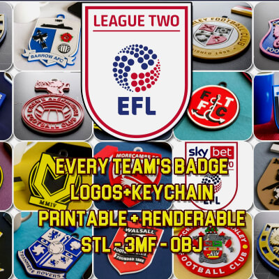 EFL League Two All Teams Keychain Pack - Color Printable