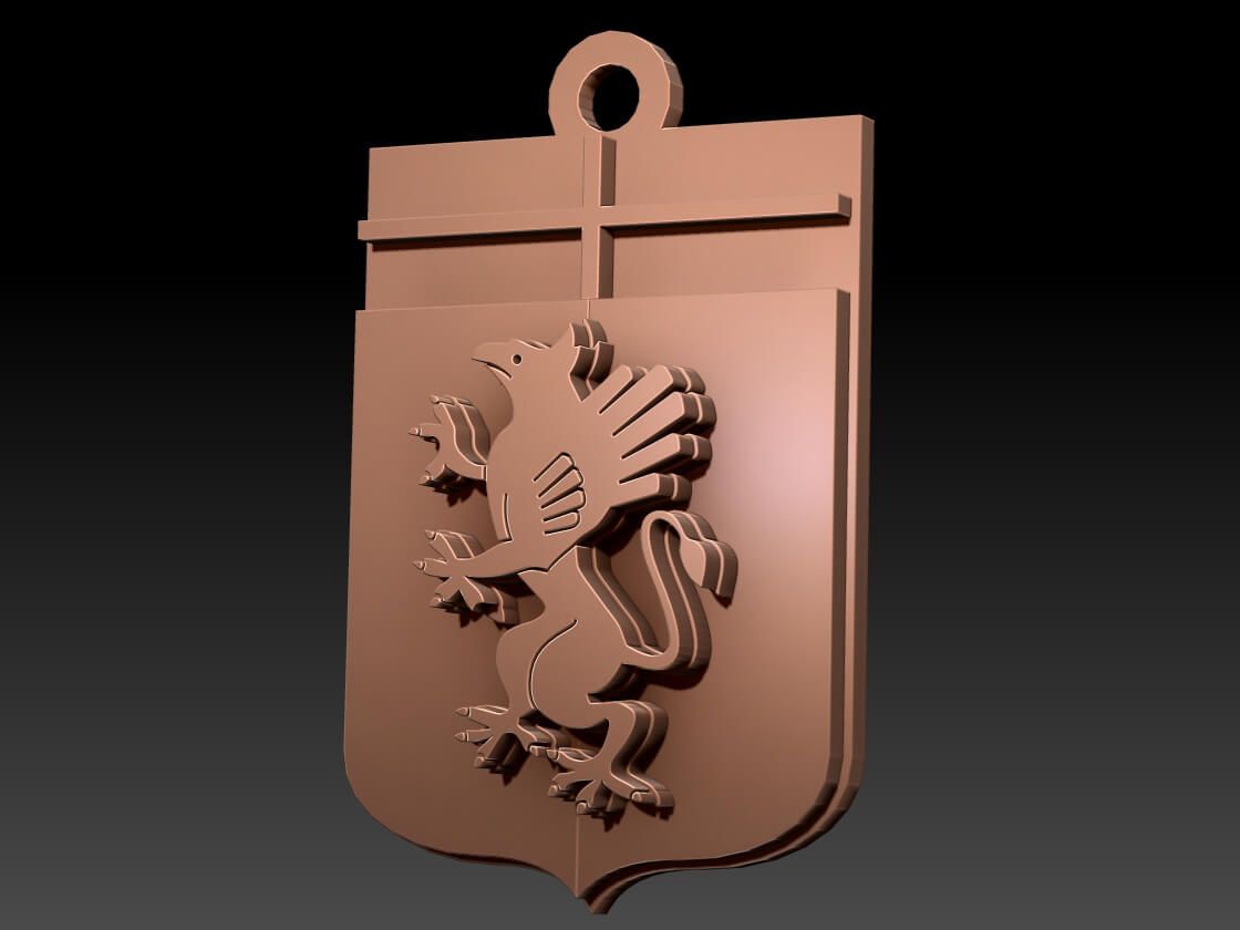 Genoa Keychan Logo Printable and Renderable - 3D Model by danyelon