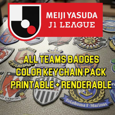 J1 Japanese League All Teams Badge Keychain Color Pack