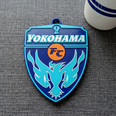 J1 Yokohama FC Keychain Badge Color Printable and Renderable