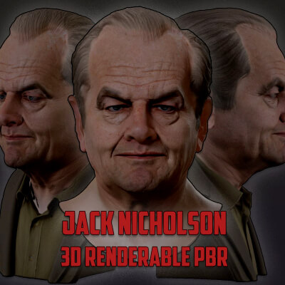 Jack Nicholson Real Time Renderable Bust
