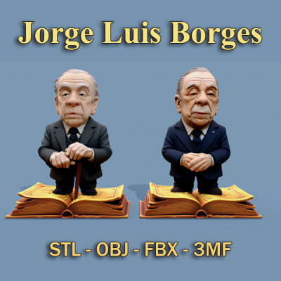 Jorge Luis Borges Chibi Printable