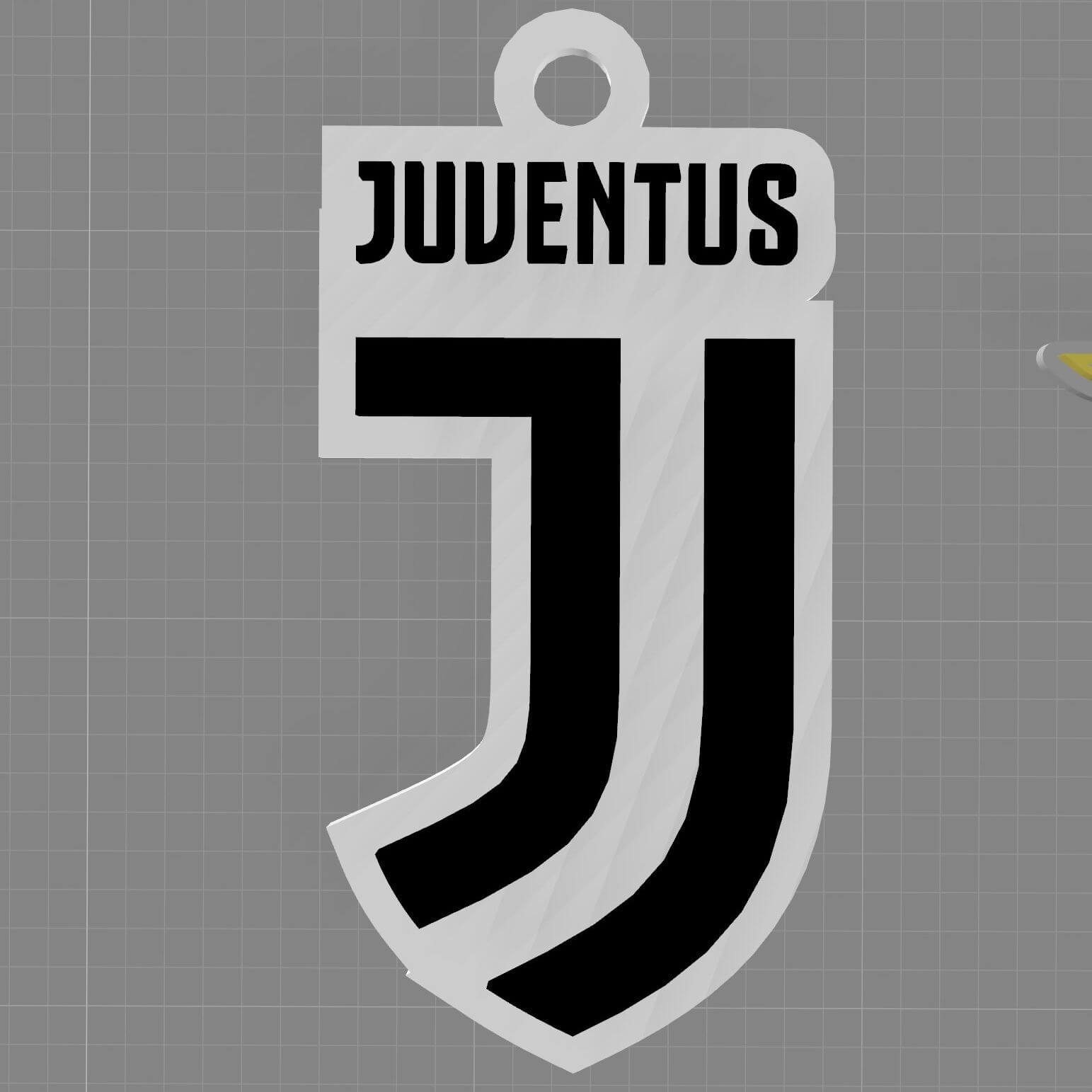 Juventus Keychan Logo Printable and Renderable - 3D Print Model by danyelon