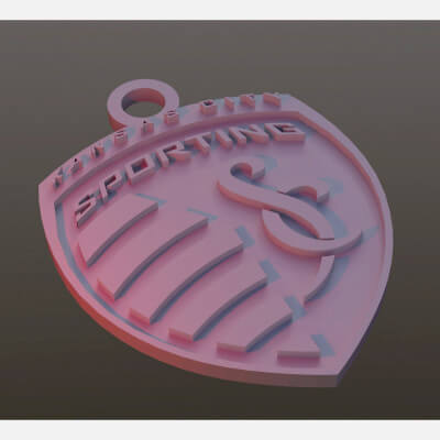 Mls Kansas City SC Logo Keychan Printable and Renderable