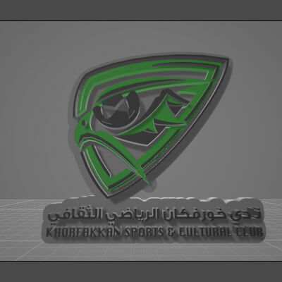 Khorfakkan Club Logo Keychan Shield Printable and Renderable