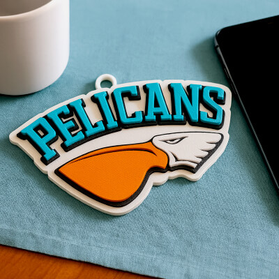Liiga Lahti Pelicans Keychain Badge Color Printable