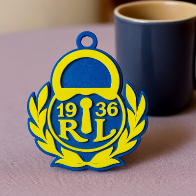 Liiga Rauman Lukko Keychain Badge Color Printable