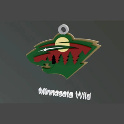 Minnesota Wild Logo Shield Printable and Renderable Keychan