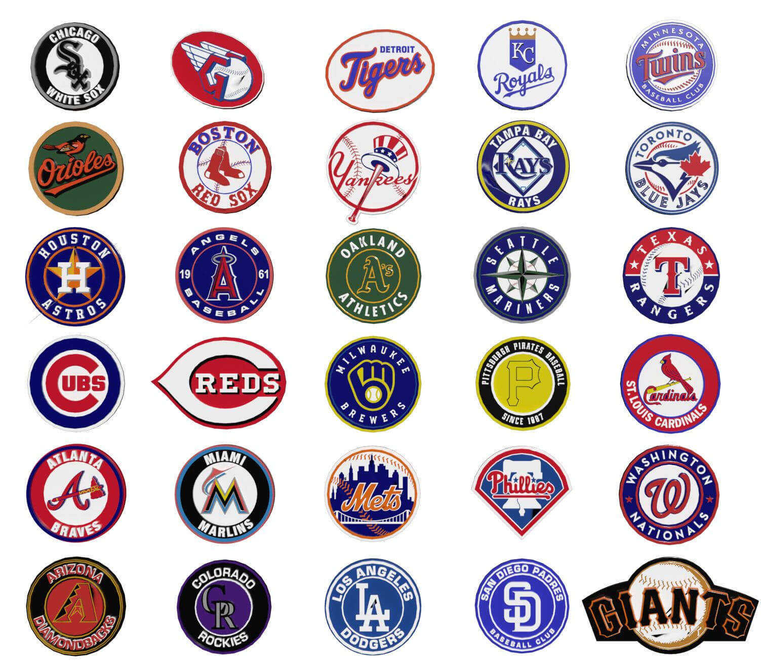 Mlb Major League Baseball Every Team's Logos - 3D Model by danyelon