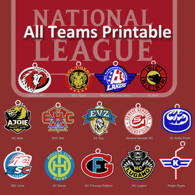Swiss National League Ice Hockey All Teams Printable