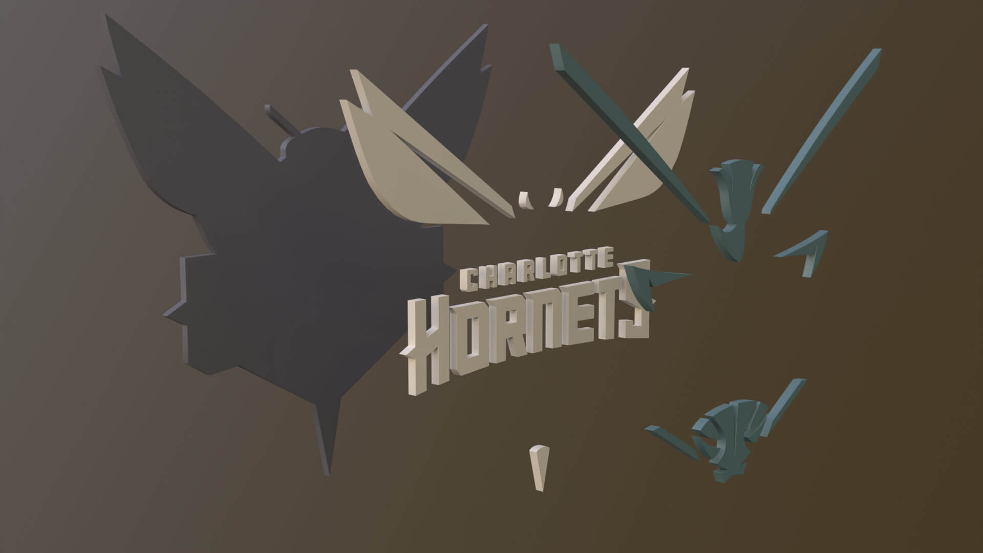 NBA Charlotte Hornets Team Logo Printable and Renderable - 3D Model by