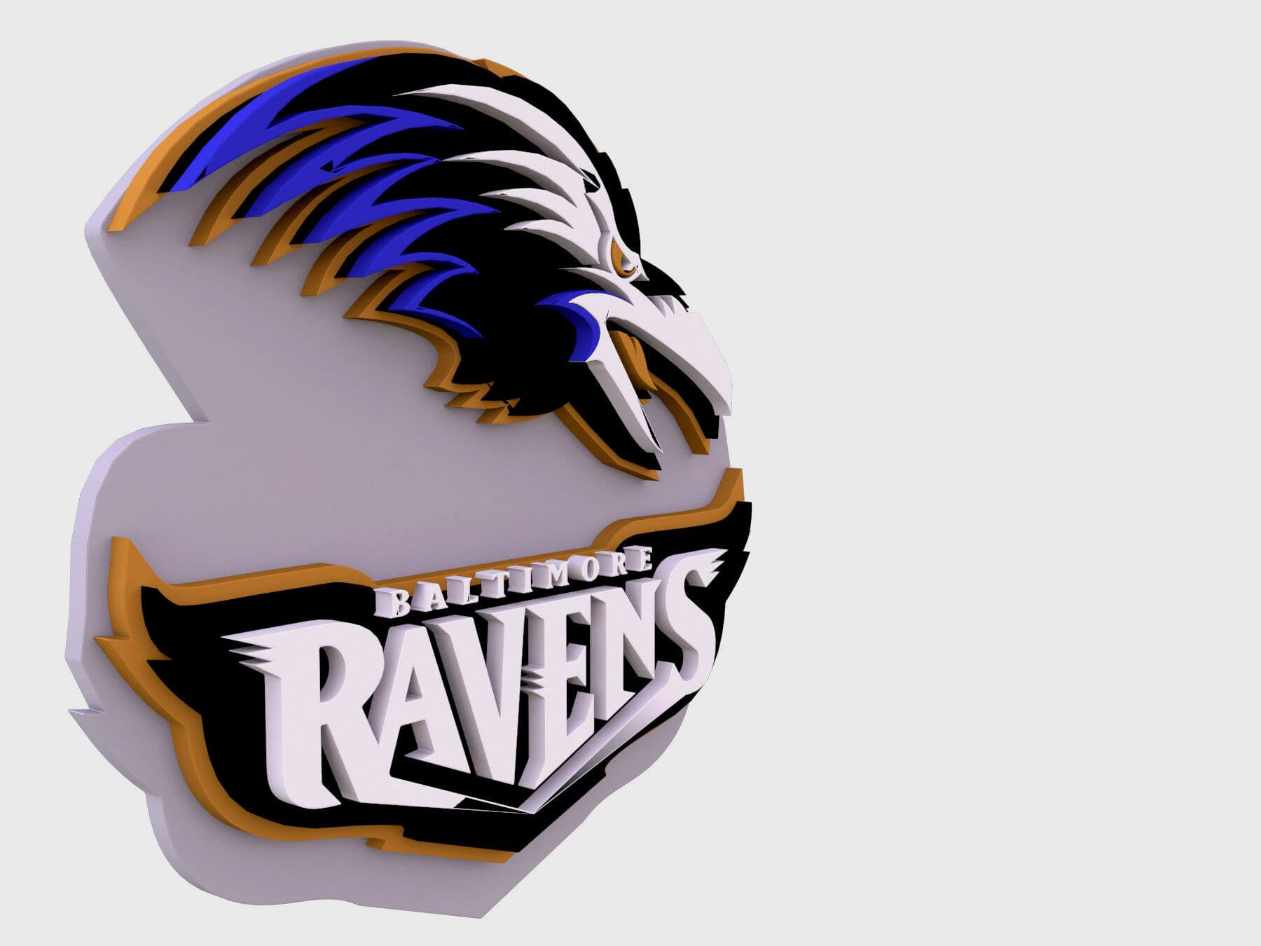 NFL Baltimore Ravens Keychan Logo Printable - 3D Print Model by danyelon