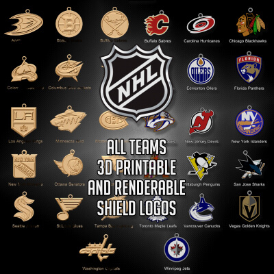 NHL Every Team Badge Keychain Color Printable and Renderable
