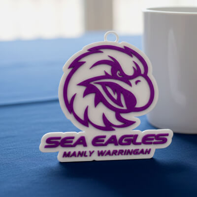 NRL Manly Warringah Sea Eagles Keychain Badge Color