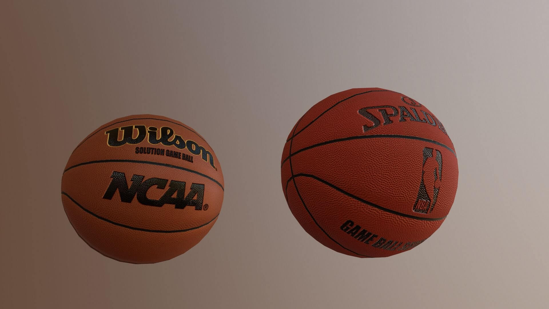 Wilson and Spalding Official Basket Balls 3D Model by danyelon