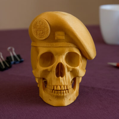 Peruvian Army Beret Skull Printable and Renderable