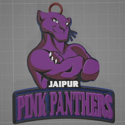 PKL Jaipur Pink Panthers Badge Color Printable and PBR