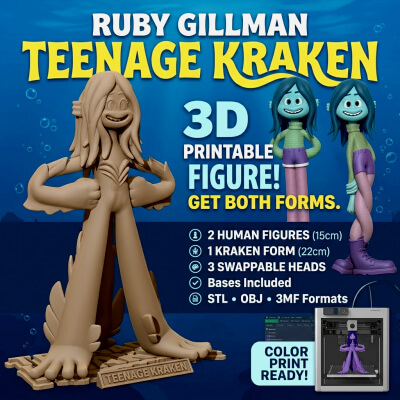 Ruby Gillman Teenage Kraken Color Printable Figure Pack