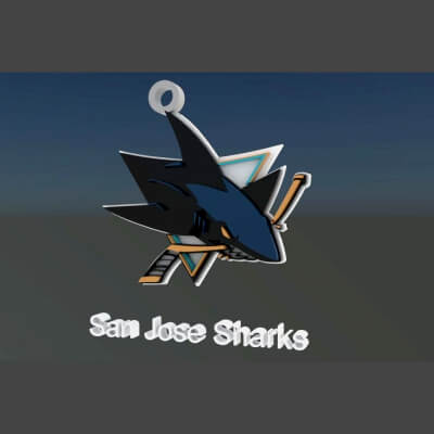 San Jose Sharks Logo Shield Printable and Renderable Keychan