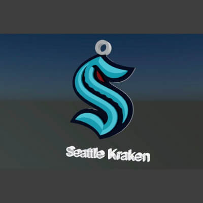 Seattle Kraken Logo Shield Printable and Renderable Keychan