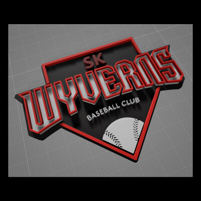 SK Wyverns Printable Keychan Logo Shield