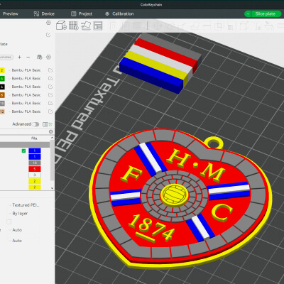 SPFL Heart of Midlothian Keychain Badge Color Printable and