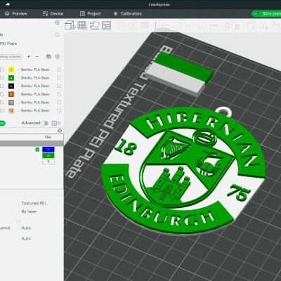 SPFL Hibernian Keychain Badge Color Printable and Renderable