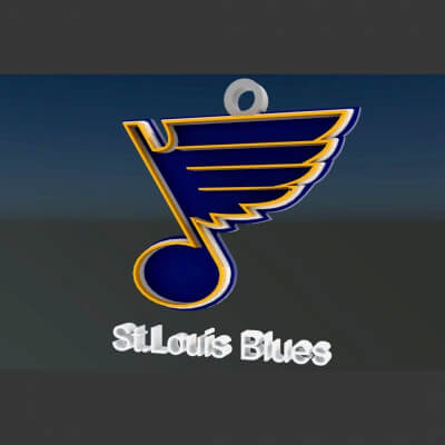 St Louis Blues Logo Shield Printable and Renderable Keychan - 3D Print ...