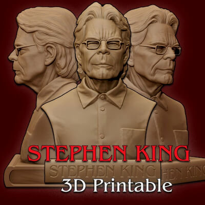 Stephen King Bust 3D Printable Model