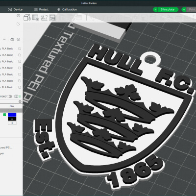 Super League Hull FC keychain badge color