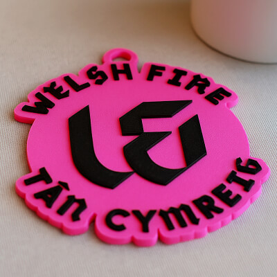 The Hundred Welsh Fire Keychain Badge Color Printable