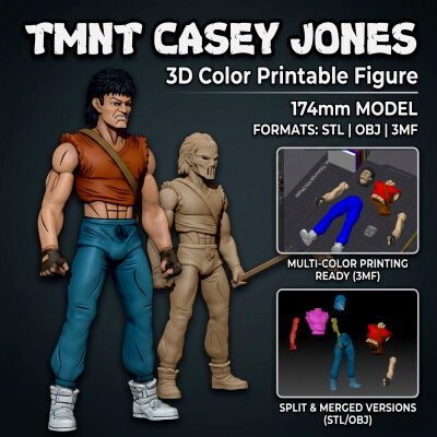 TMNT Casey Jones 3D Color Printable Figure