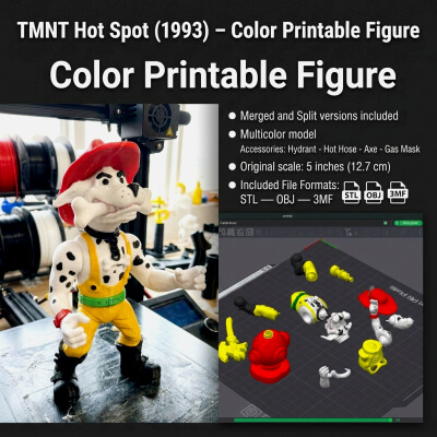 TMNT Hot Spot 1993 &ndash Color Printable Figure