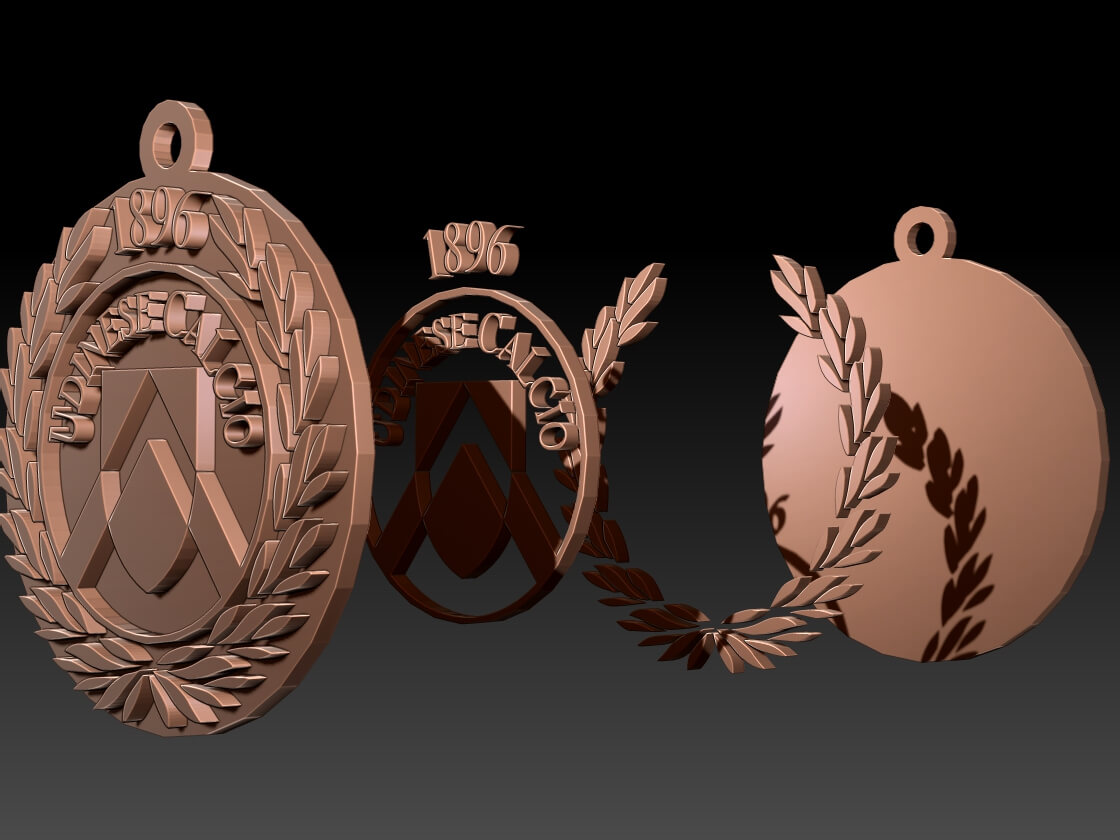 Udinese Keychan Logo Printable and Renderable - 3D Print Model by danyelon
