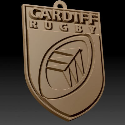 URC Cardiff Rugby &ndash Color Printable Keychain
