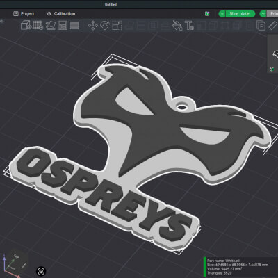 URC Ospreys &ndash Color Printable Keychain