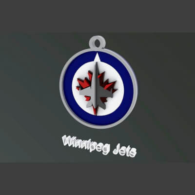Winnipeg Jets Logo Shield Printable and Renderable Keychan