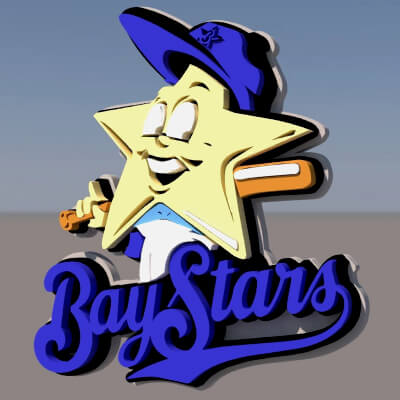 Yokohama Baystars Logo Shield Keychan Printable and Renderab
