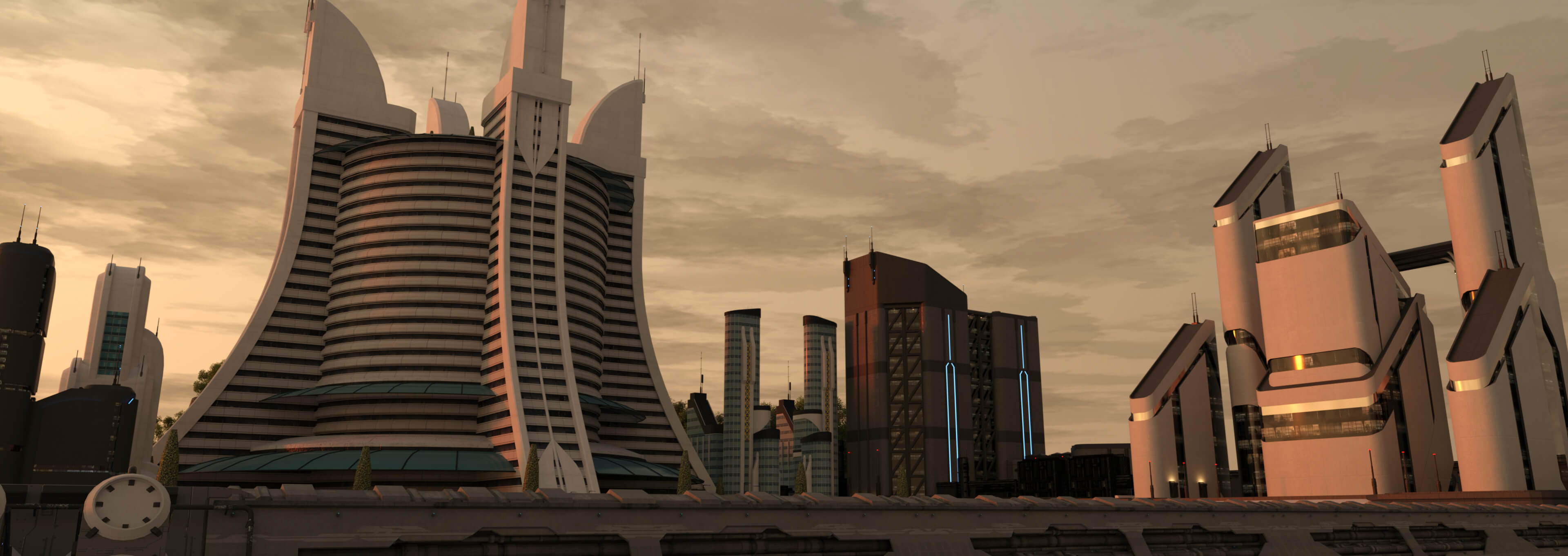 Border City 3D Render, Digital Art by DarkDynamic