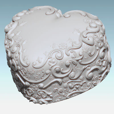 Heart-Shaped Art Nouveau Jewelry Box 3D Print