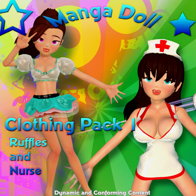 Manga Doll Clothing Pack 1 Ruffles and Nurse
