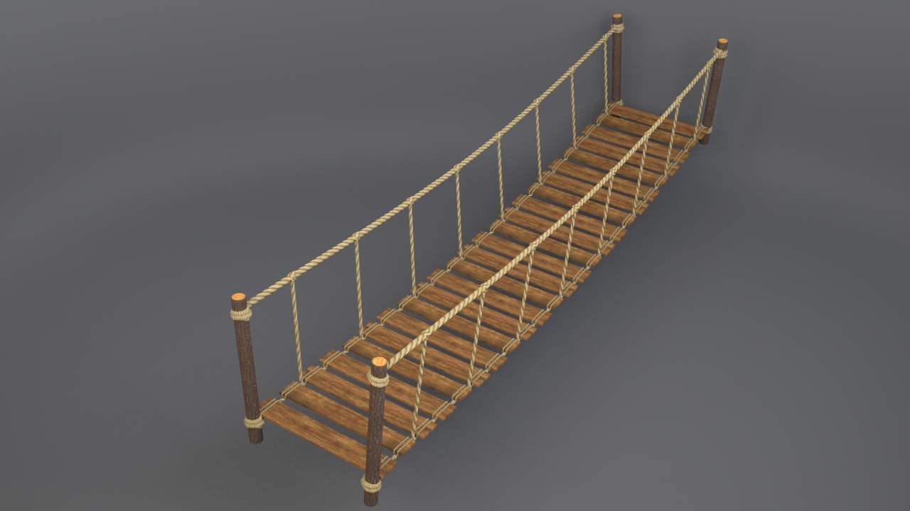 Rope Bridge - 3D Model by Daront