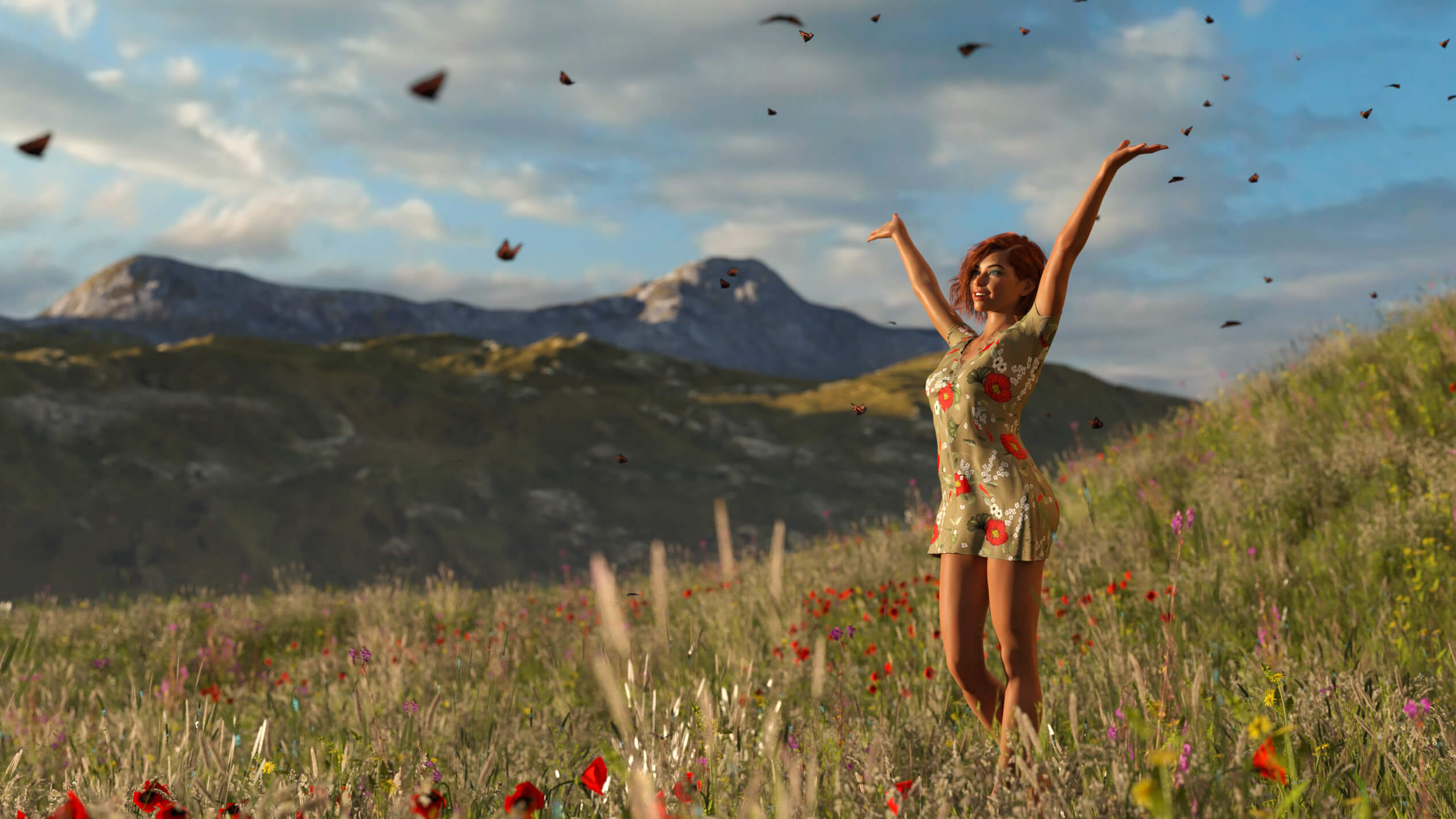 The Hills Are Alive 3D Render, Digital Art by DarthBruno